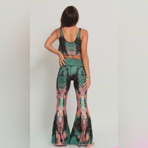 Teeki Bell Bottoms- Eagle Feather Green- Great Used Condition